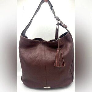 Coach Avery Pebble Leather Burgundy Hobo Bag
